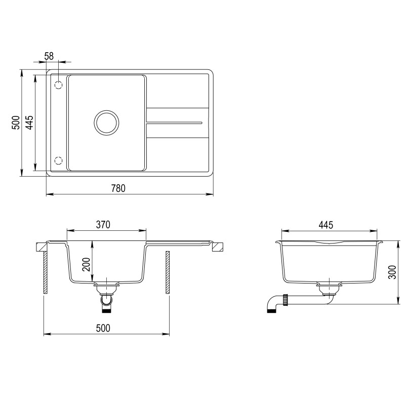 Kuhinjsko korito BELLA SQB101