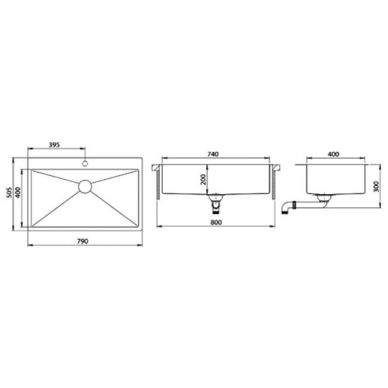Kuhinjsko korito TERRA100M-G
