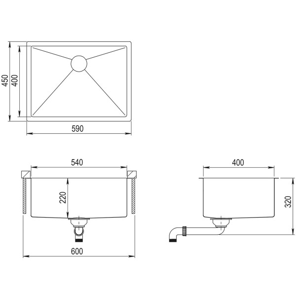 Kuhinjsko korito ENNA ENN100L