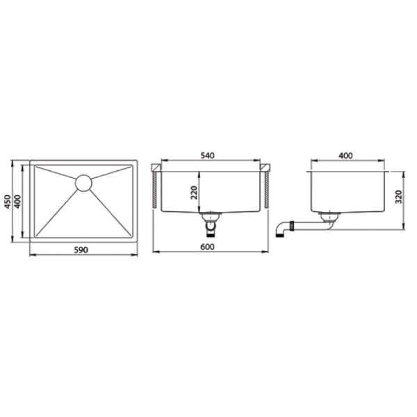 Kuhinjsko korito NOVA100L