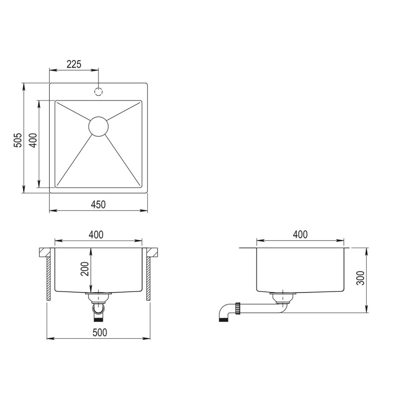 SET kuhinjskega korita in armature LUN100XS