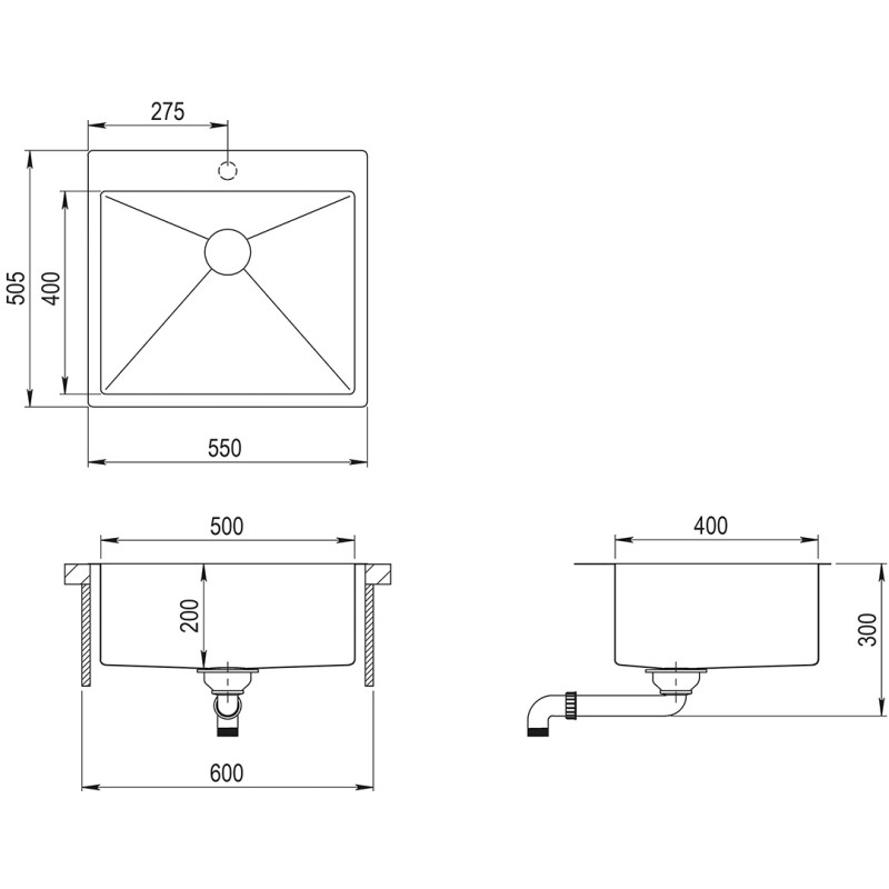 SET kuhinjskega korita in armature LUN100NS