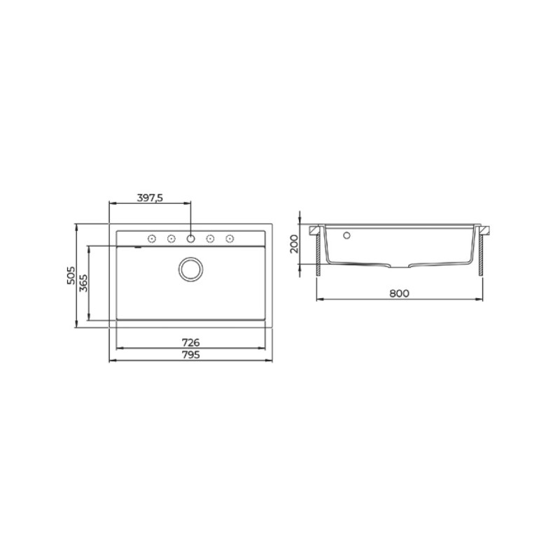 Kuhinjsko korito QUADRO SQQ103